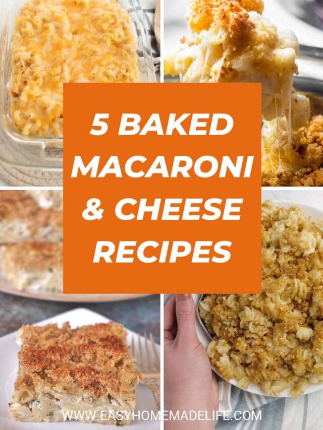 5 baked macaroni and cheese recipes.