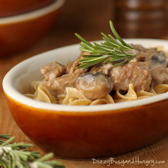 Crockpot beef stroganoff.