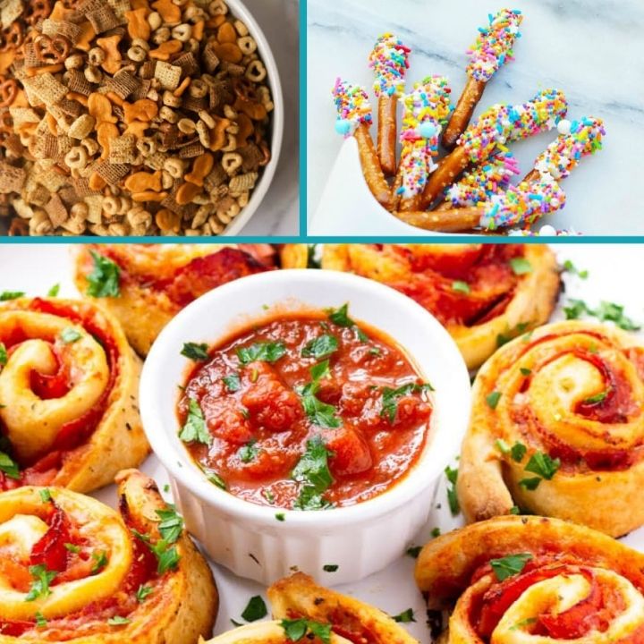 Party finger food recipes collage.