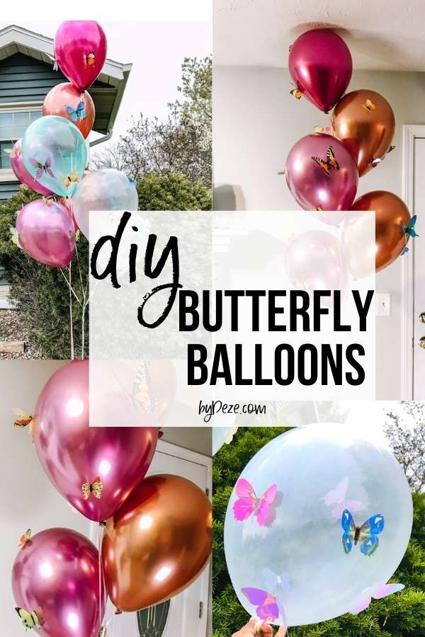 DIY butterfly balloons collage.