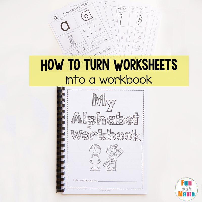 How to turn worksheets into a work book collage.