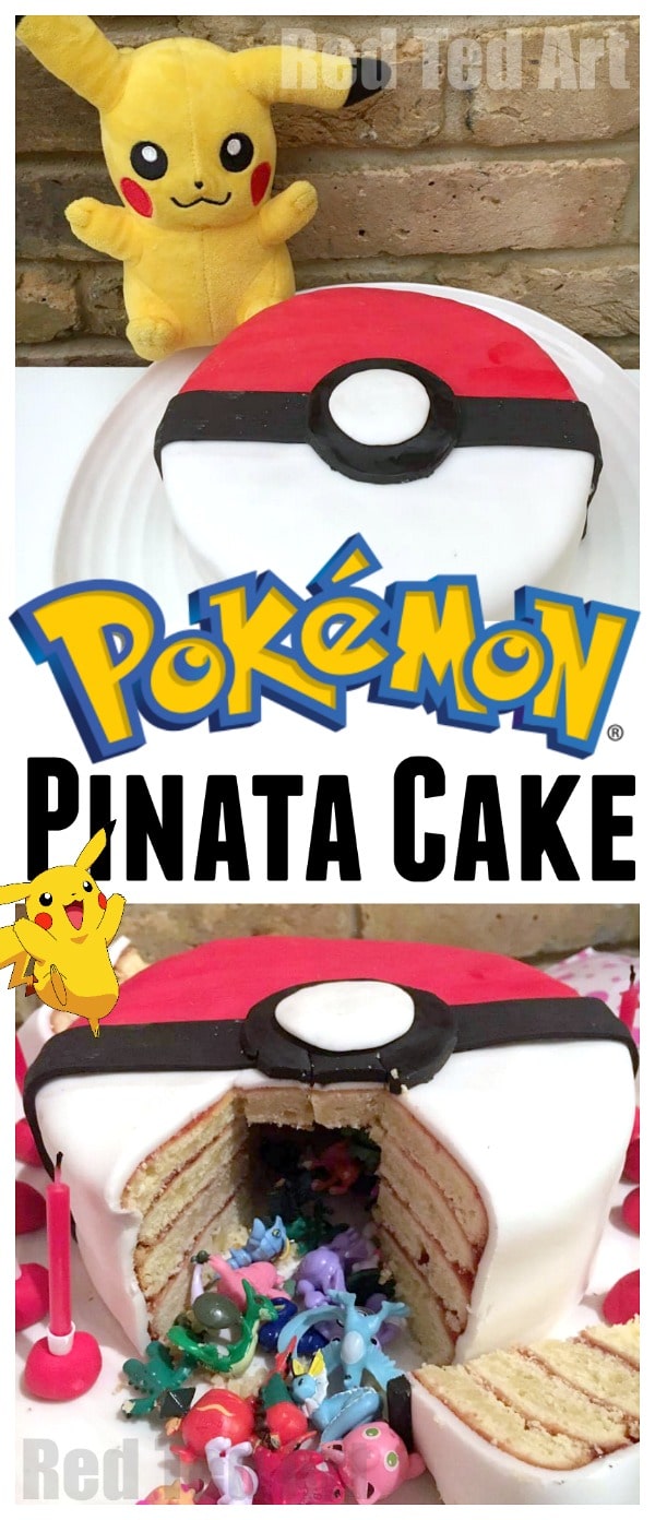 Pokemon pinata cake collage.