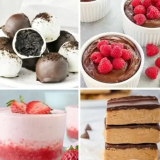 5-ingredient no-bake dessert recipes collage.