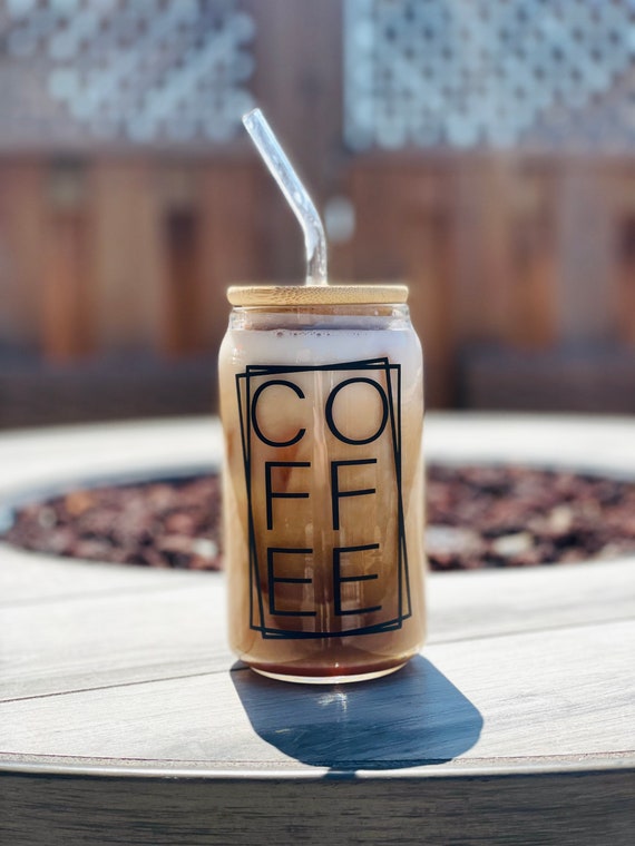 Iced Coffee Glass Tumbler