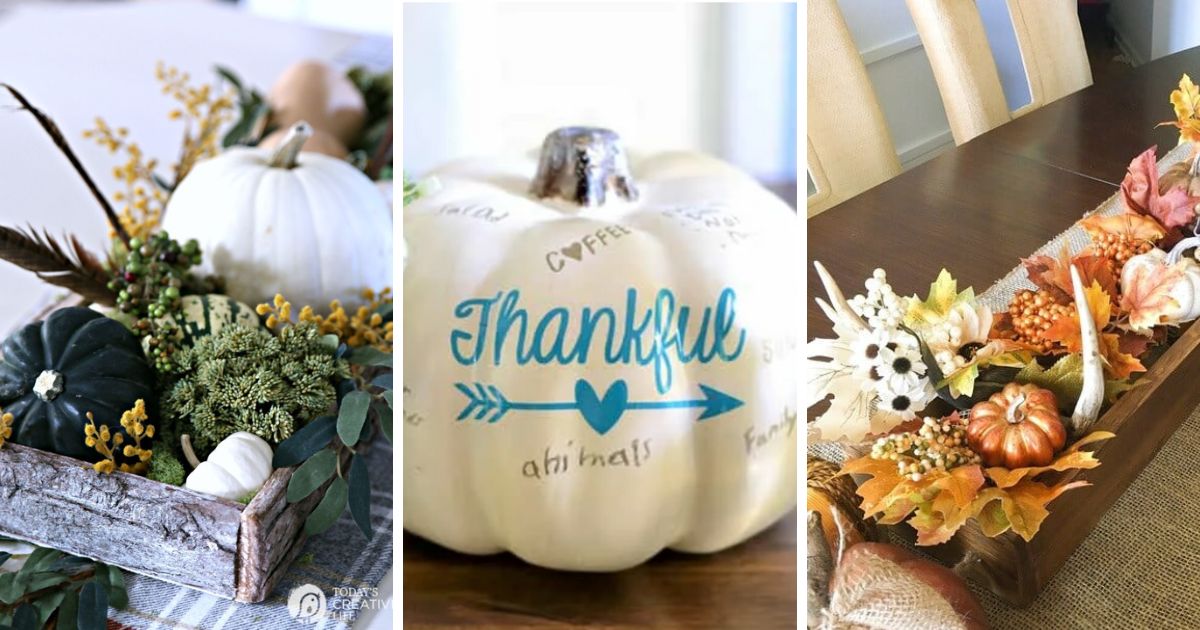 DIY thanksgiving centerpieces collage.