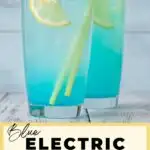 Electric blue lemonade cocktail