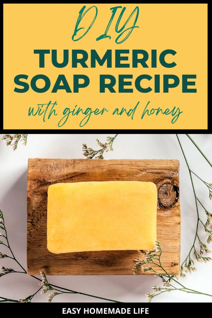 DIY turmeric soap recipe with ginger and honey.