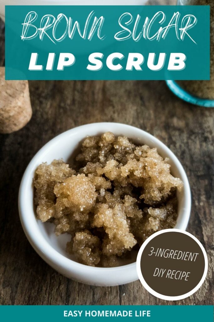 Brown sugar lip scrub, 3-ingredient DIY recipe.