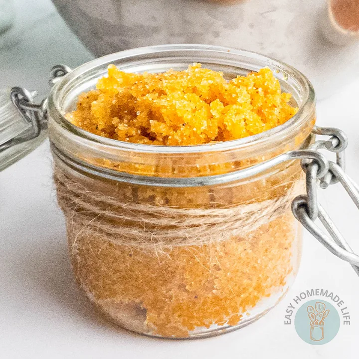 A jar of turmeric body scrub.