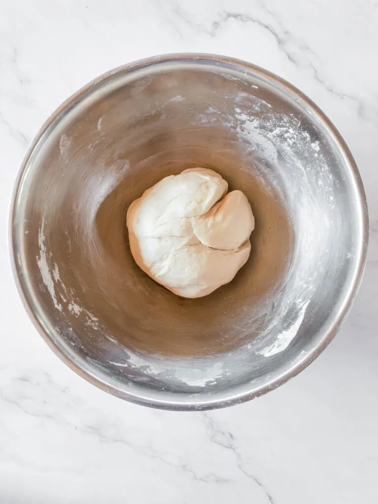 Dough in a bowl for making Jimmy John's bread.