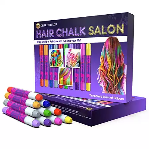 Desire Deluxe Hair Chalk for Girls Makeup Kit of 10 Temporary Color Pens