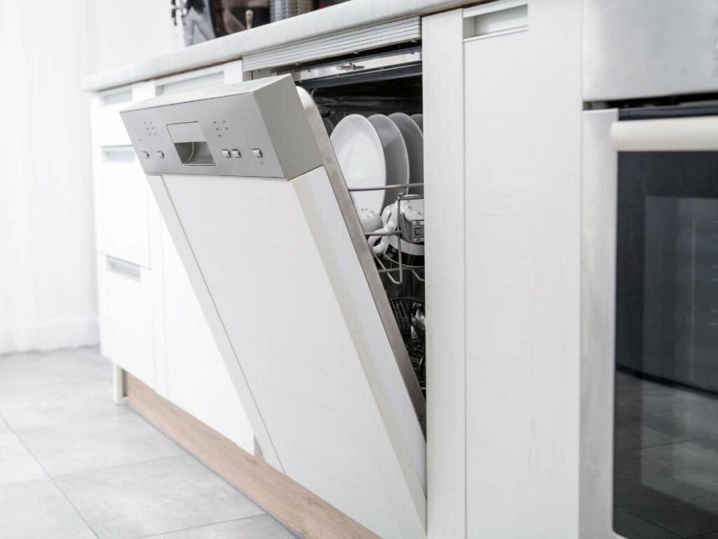 An image of a dishwasher in a kitchen.